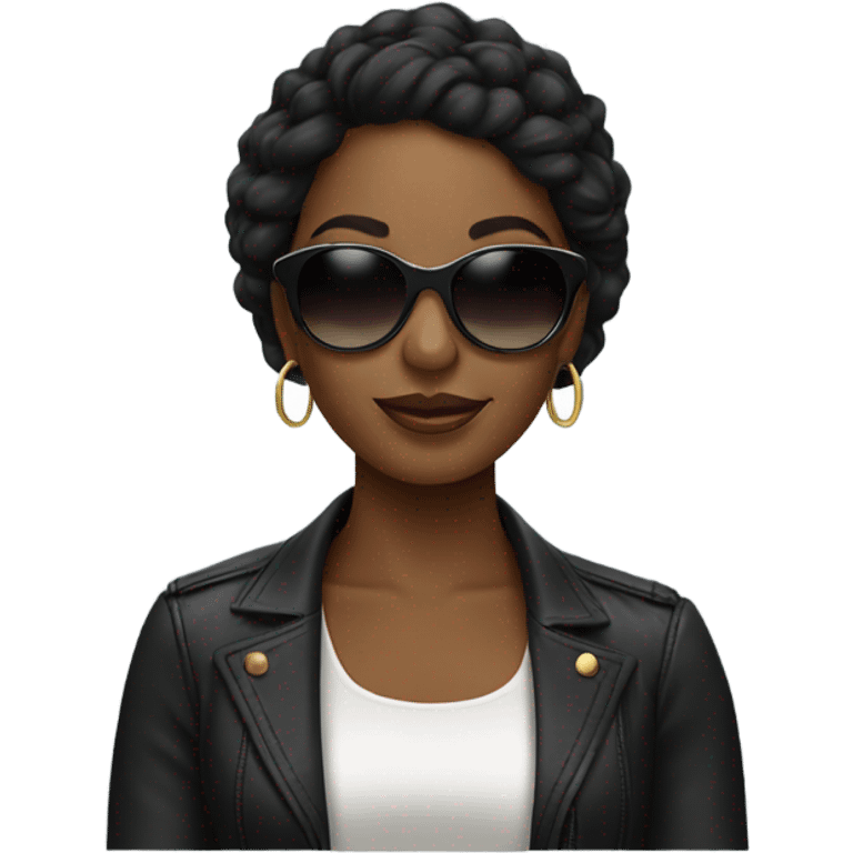 Black lady with sunglasses  emoji