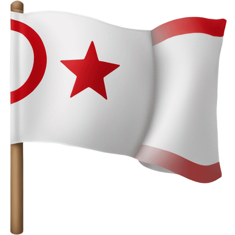 White flag with red  crescent and star in the centre with one red stripe above and below emoji