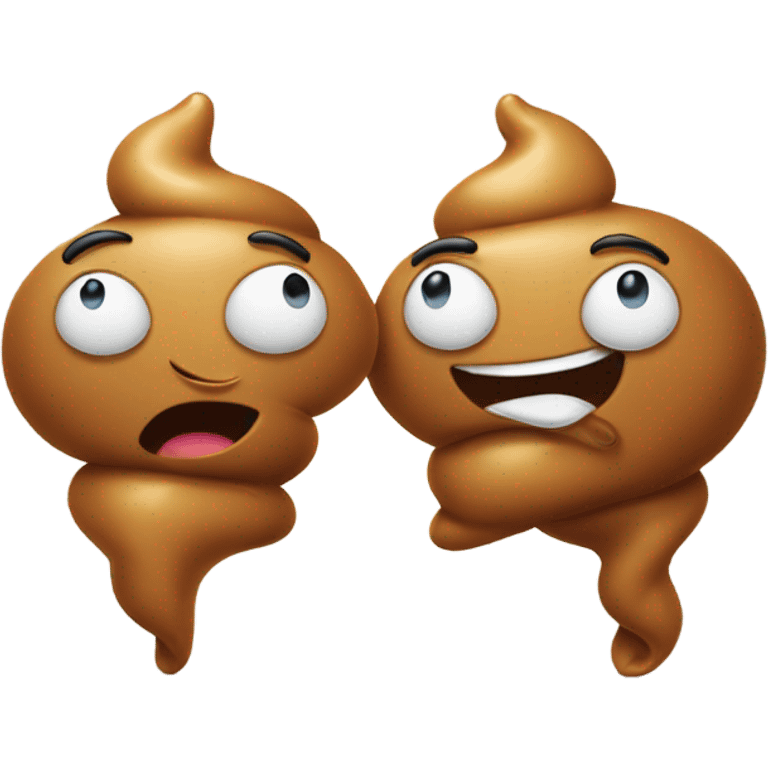 2 poops in love emoji