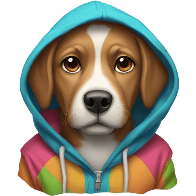 Dog wearing a hoodie emoji