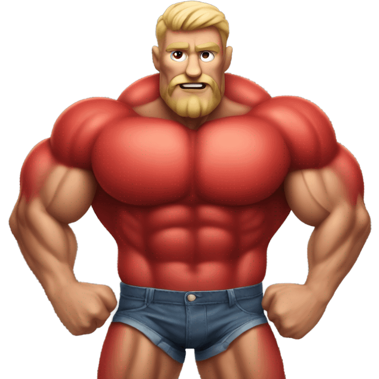 Very Muscular red apple man emoji