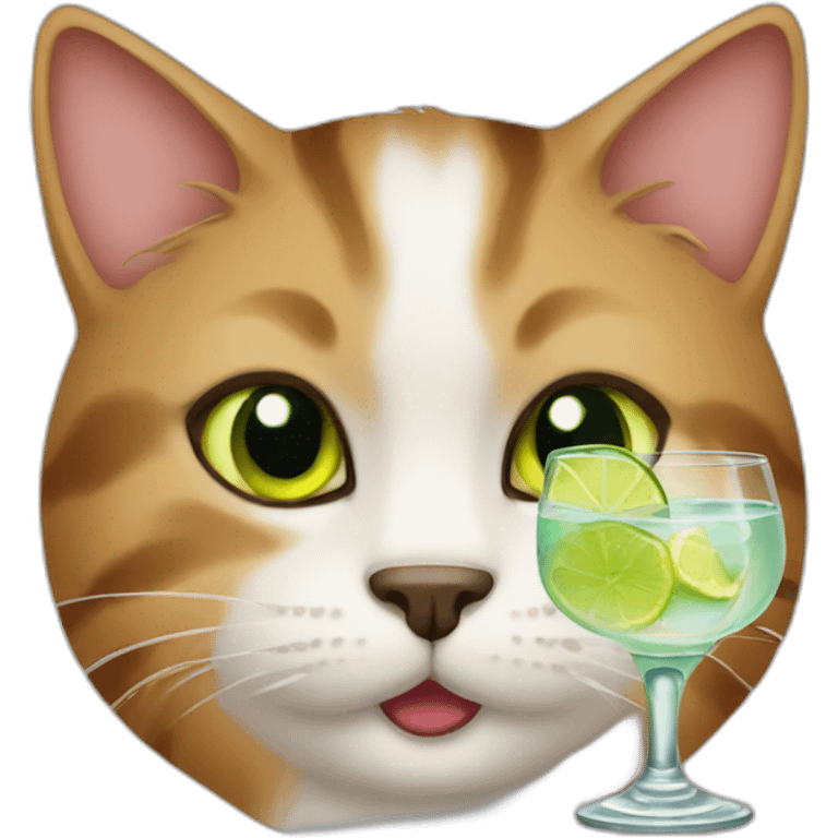 cat drinking gin emoji