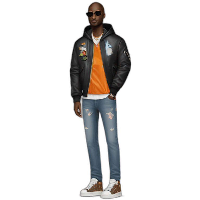 Virgil Abloh with louis Vuitton jacket emoji