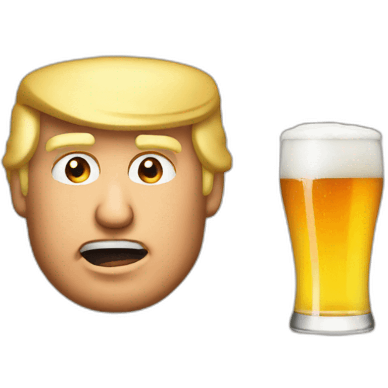 Trump drink beer emoji