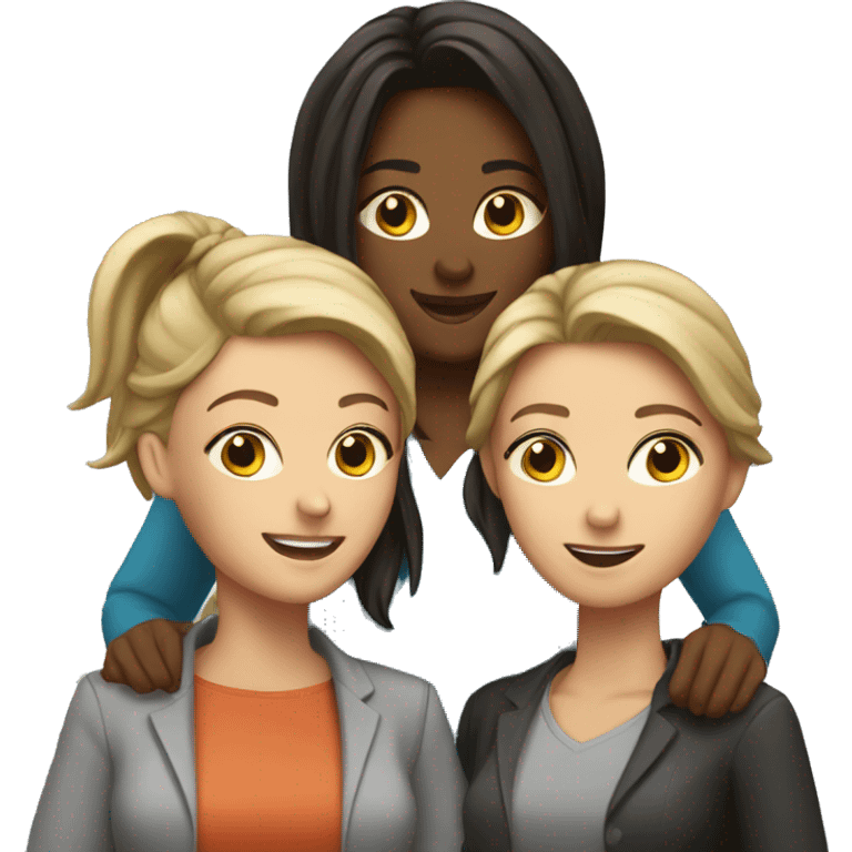 team of 3 women and 2 me emoji