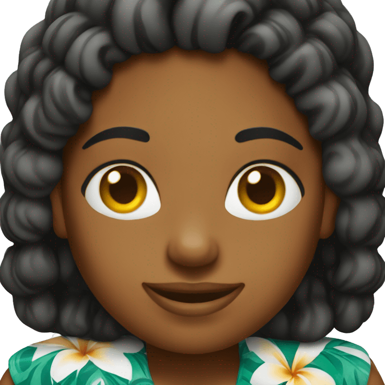 Hawaii vacation black female emoji