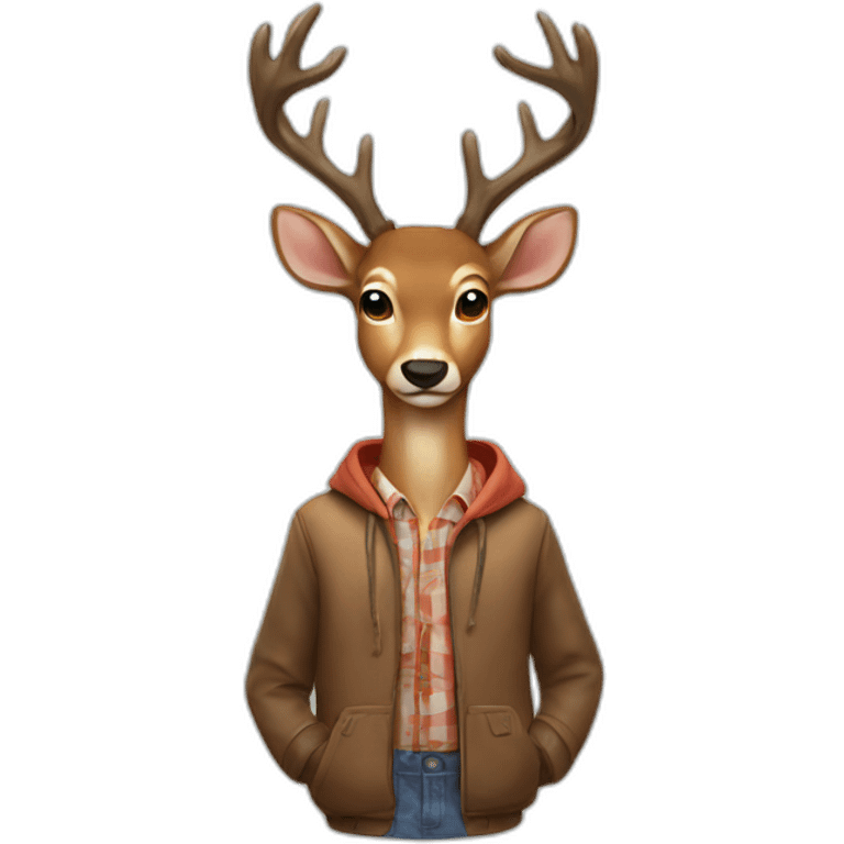 Deer with clothes in his antler emoji