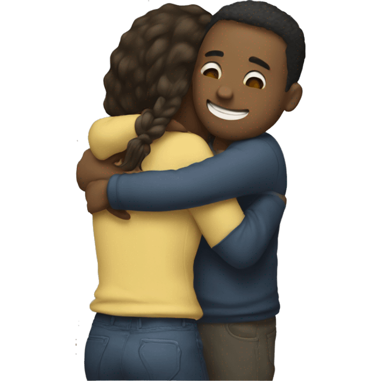 Girl hugging lover emoji