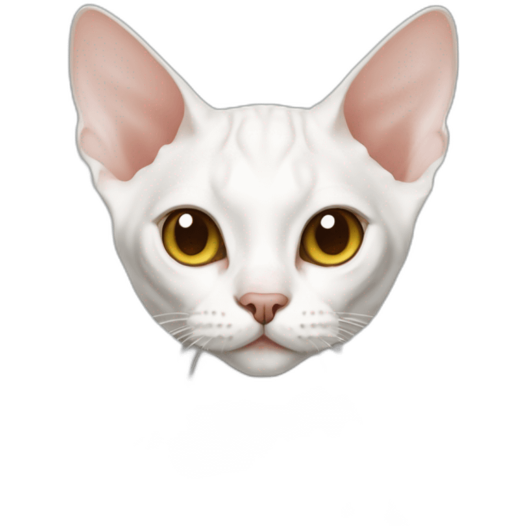 Devon Rex white cat emoji