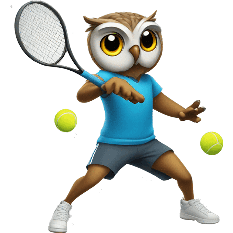 Owl playing tennis emoji