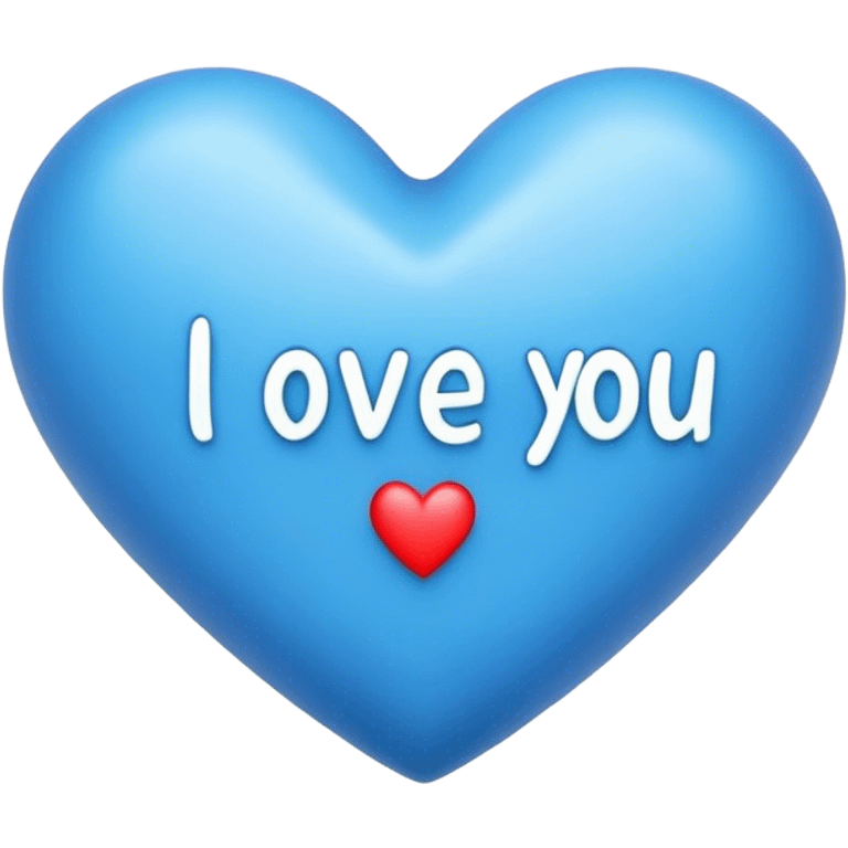 Blue heart with the words I Love You Ry in the middle  emoji