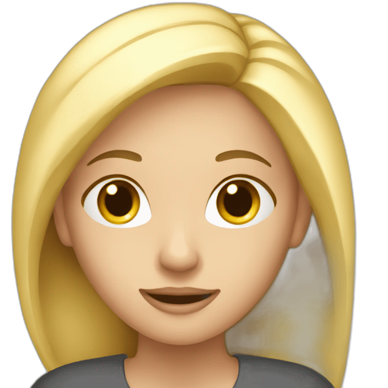 Blond women with laptop emoji