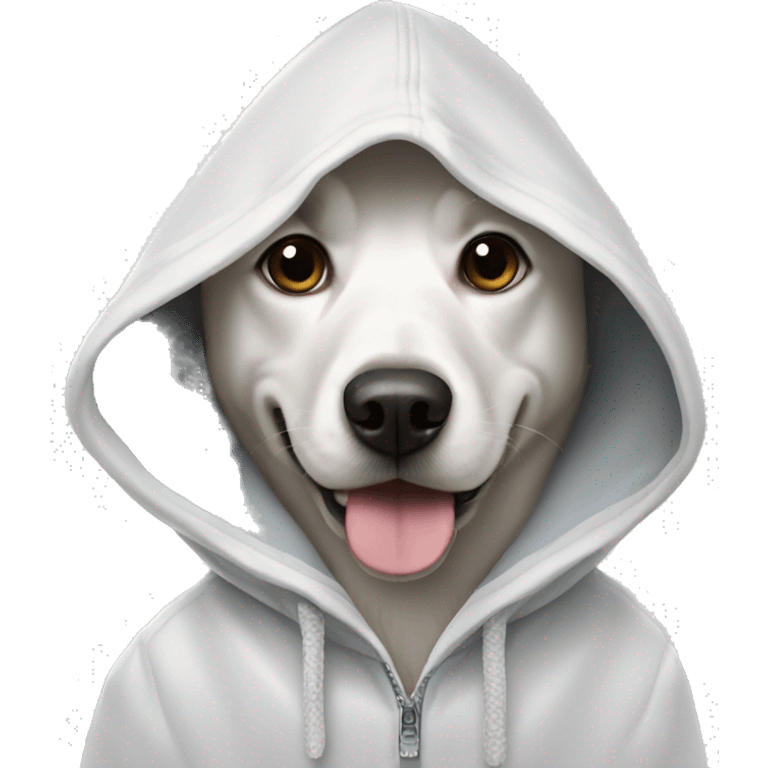 White dog in a hoodie emoji