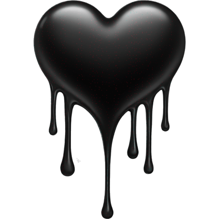 Black heart dripping liquid emoji