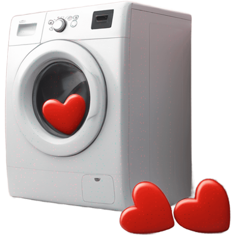 Kissing smiley face with a washing machine emoji