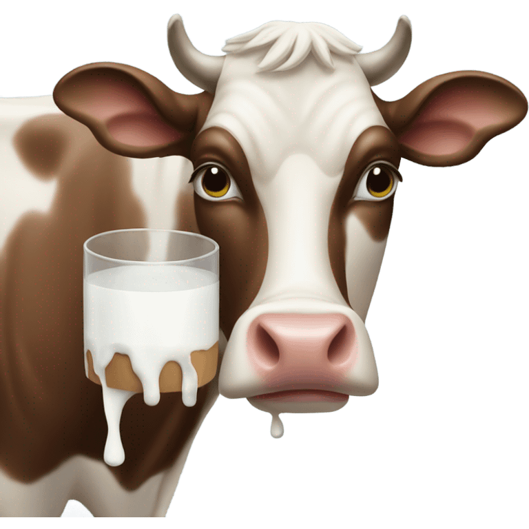 cow drinking milk emoji