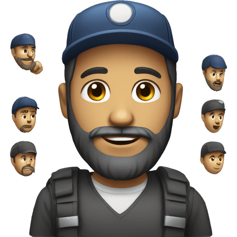 Man with beard and call cap emoji