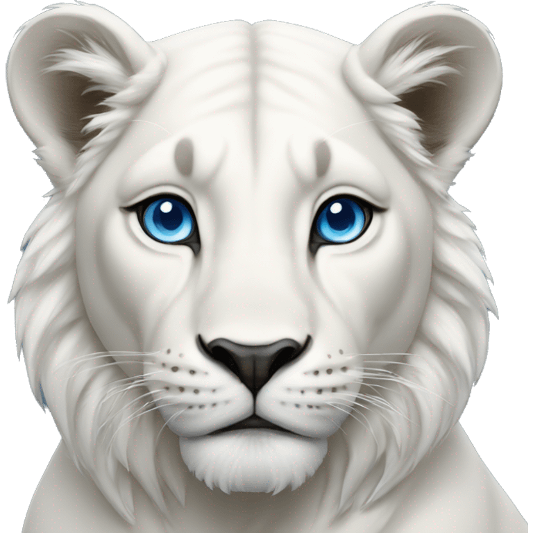 white lioness with blue eyes emoji