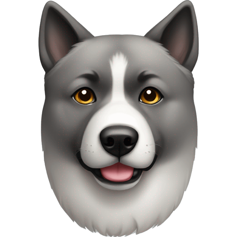 Gray American Akita  emoji