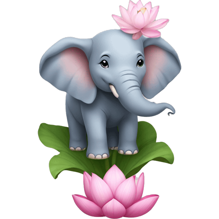 Elephant lotus flower emoji