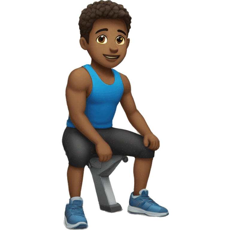 Boy in a gym emoji