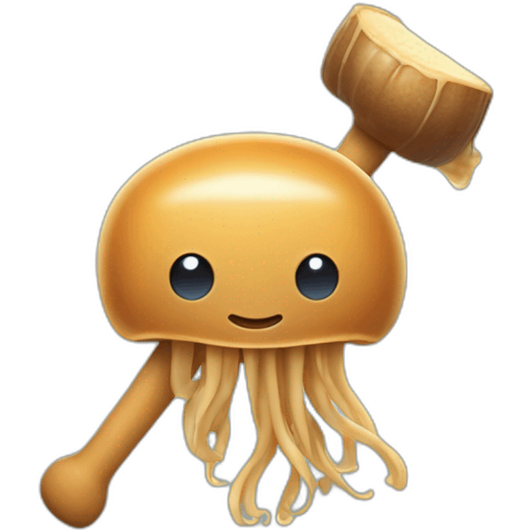 Peanut butter cute jellyfish holding axe emoji