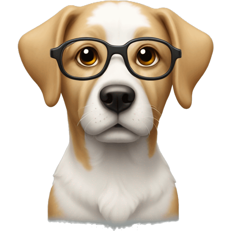 Un chien avec des lunettes  emoji