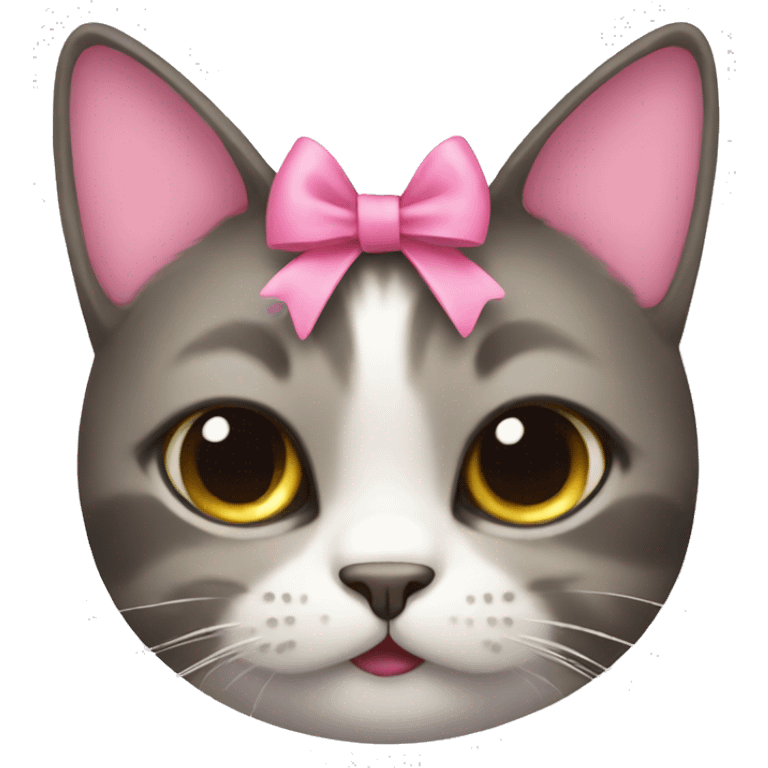 Cat with pink bow emoji