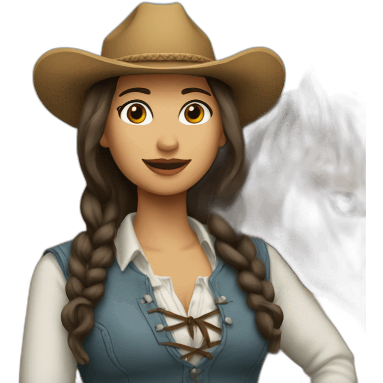 Vaquera con un caballo emoji