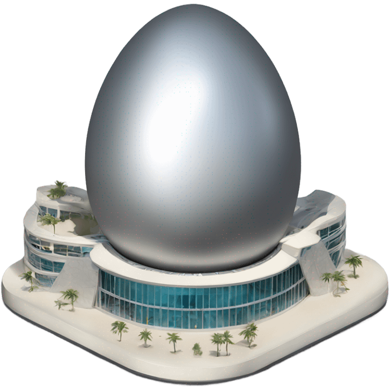 Dubai museum of the future silver egg shaped building  emoji