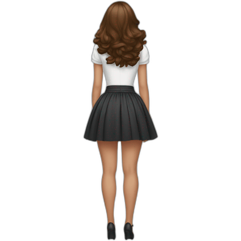 beauty-in-a-skirt and stockings rear view emoji