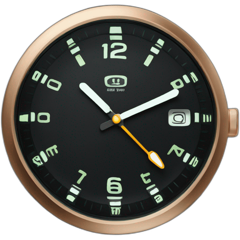 Black watch dial with glowing indexes emoji