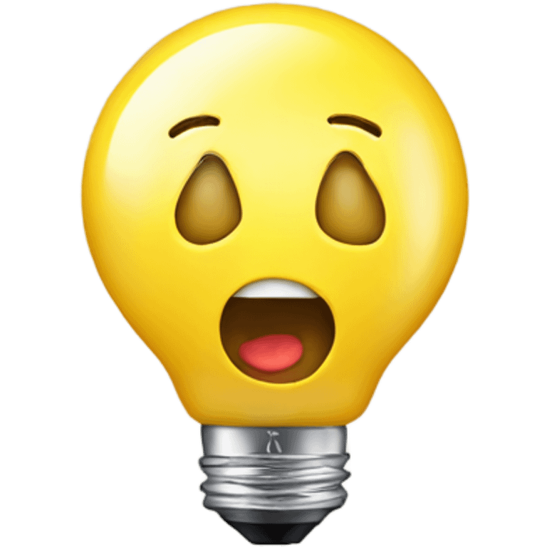 A yellow bulb smiling emoji