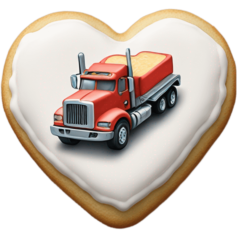 cookie heart with semi truck emoji