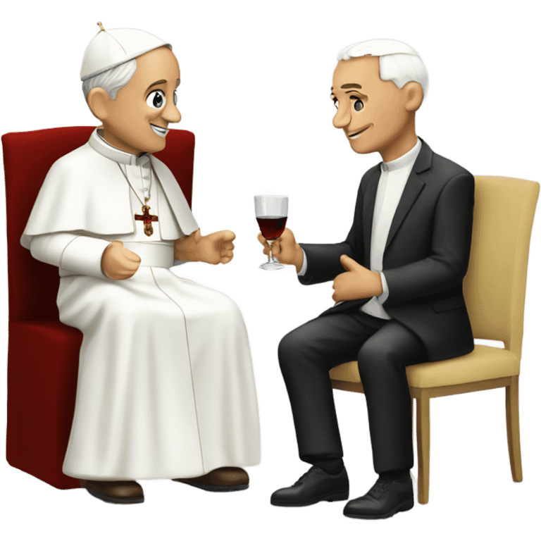 The pope on a date emoji