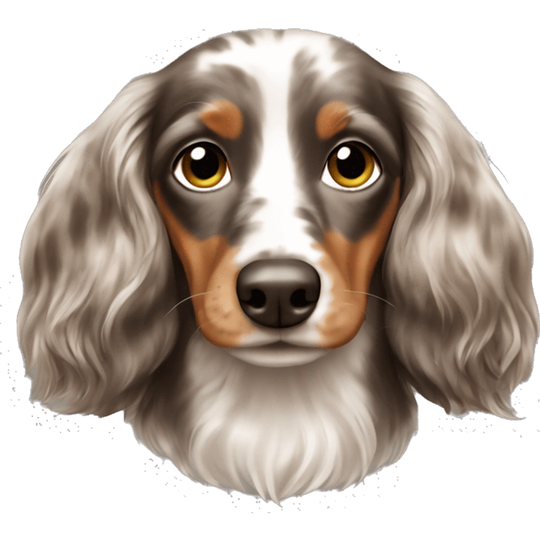 brown merle dachshund long haired emoji