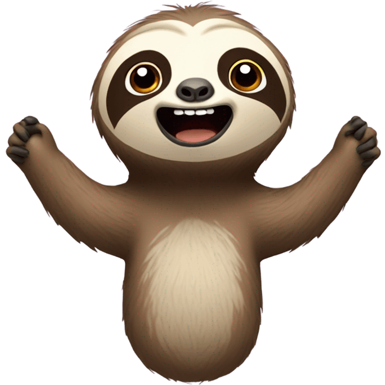 Surprised sloth with hands up emoji