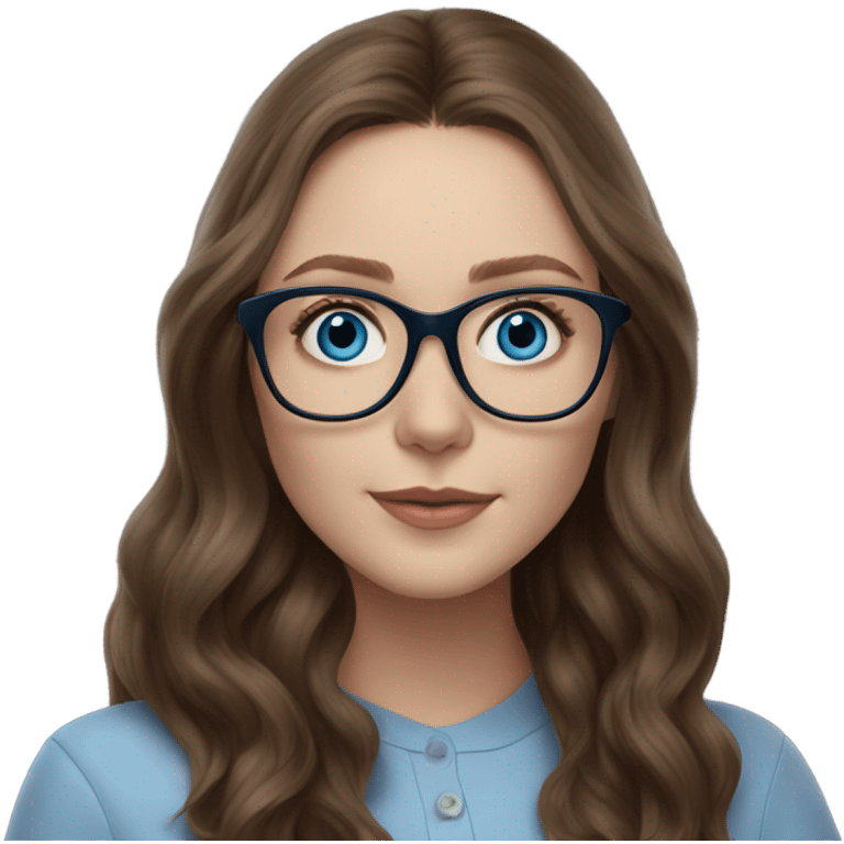 Hyper Realistic Elizabeth Olsen brunette blue eyes wearing glasses  emoji