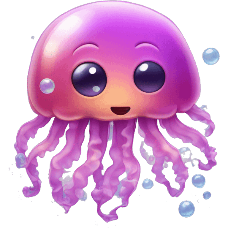 jelly fish with bubbles around it emoji