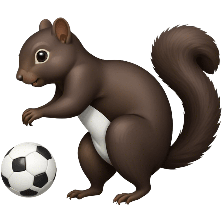 black squirrel playing soccer  emoji