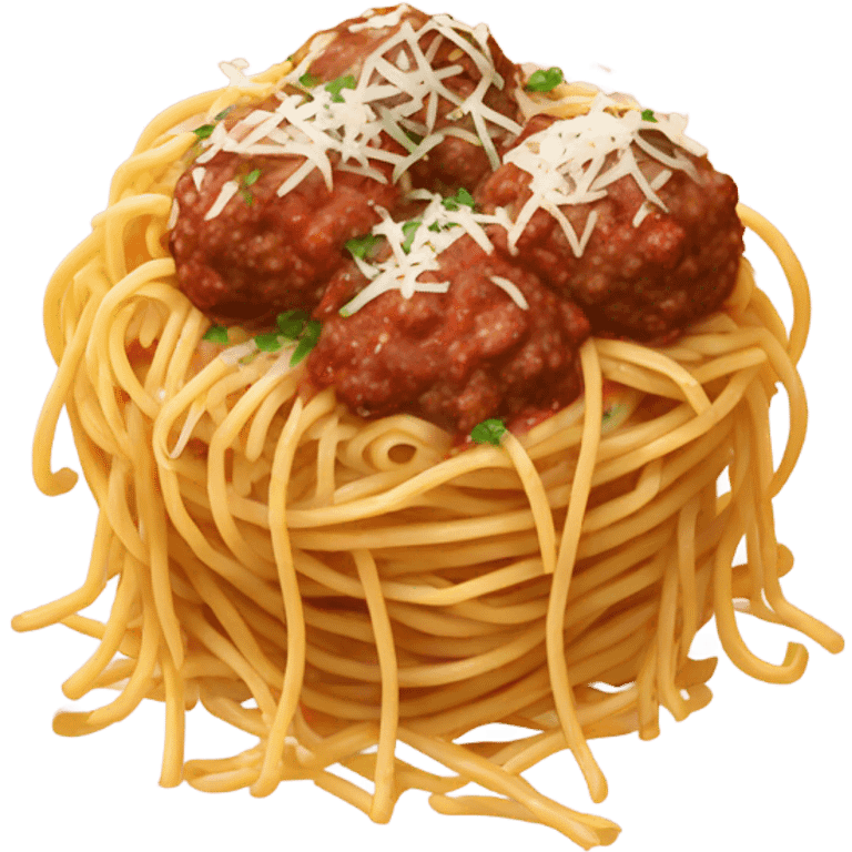 Spaghetti and meatballs with Parmesan cheese  emoji