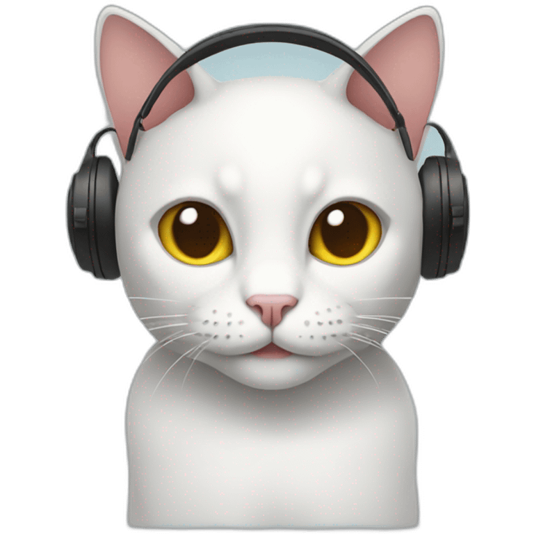 cat with headphones emoji