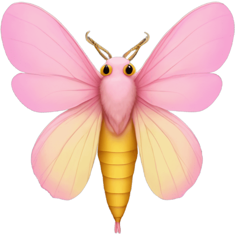 Rosy maple moth side profile with no mouth  emoji