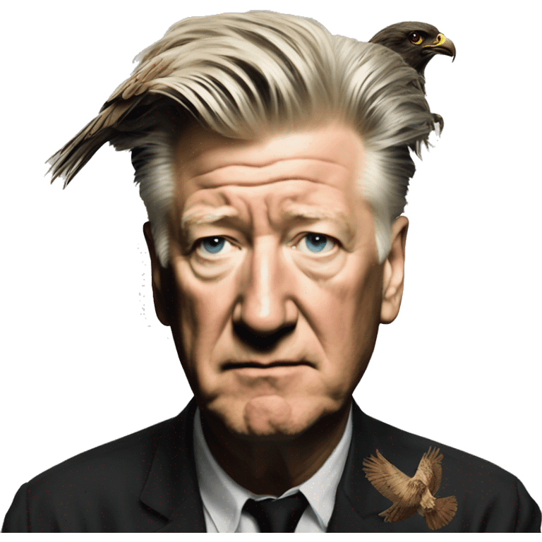 david lynch with a hawk tuah shirt emoji