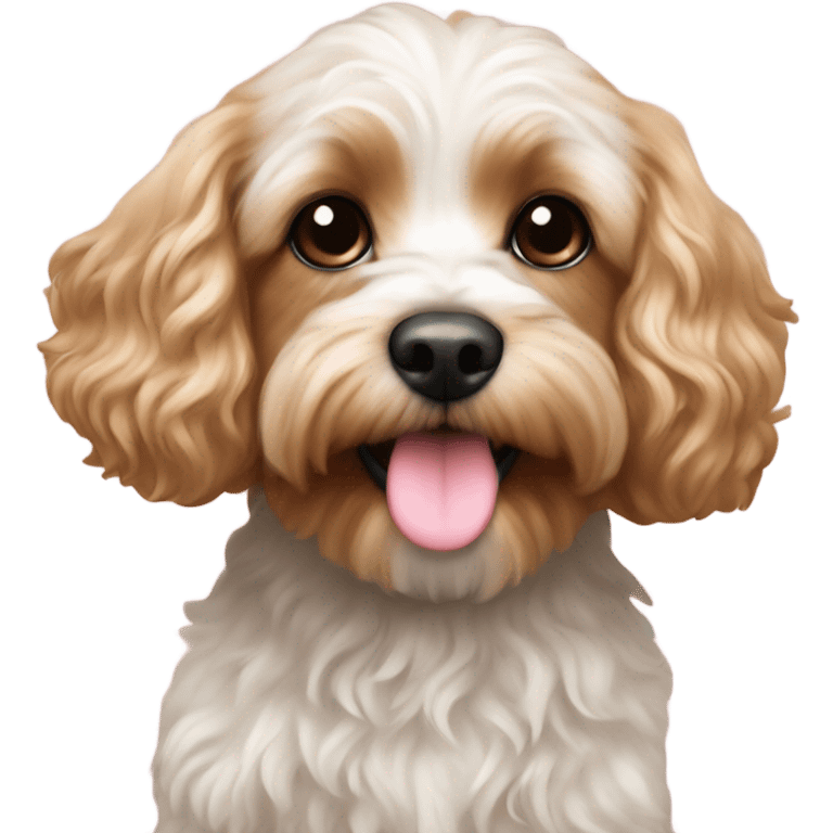  Cavapoo with light pink flower  emoji