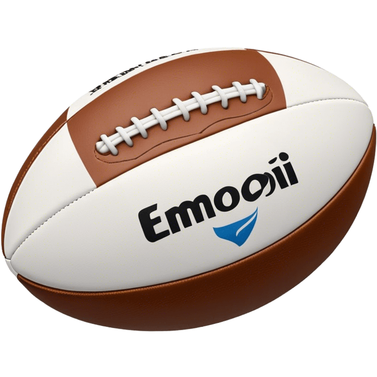 Cinematic Realistic image of a rugby ball in mid-action, with dynamic motion blur and finely rendered leather textures, set against a sunlit, energetic field that underscores its robust athleticism emoji