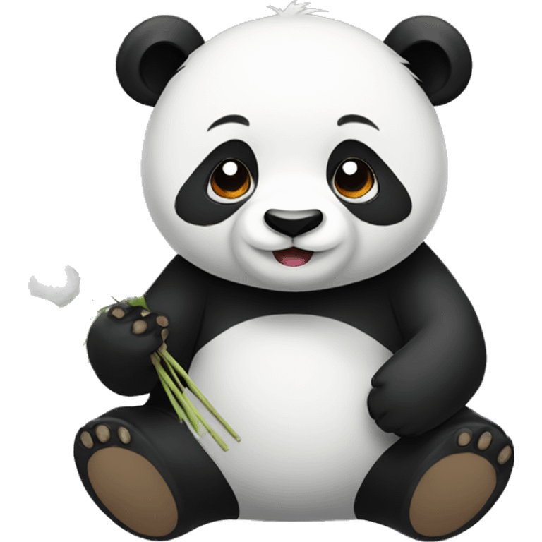 Panda eating cotton candu emoji