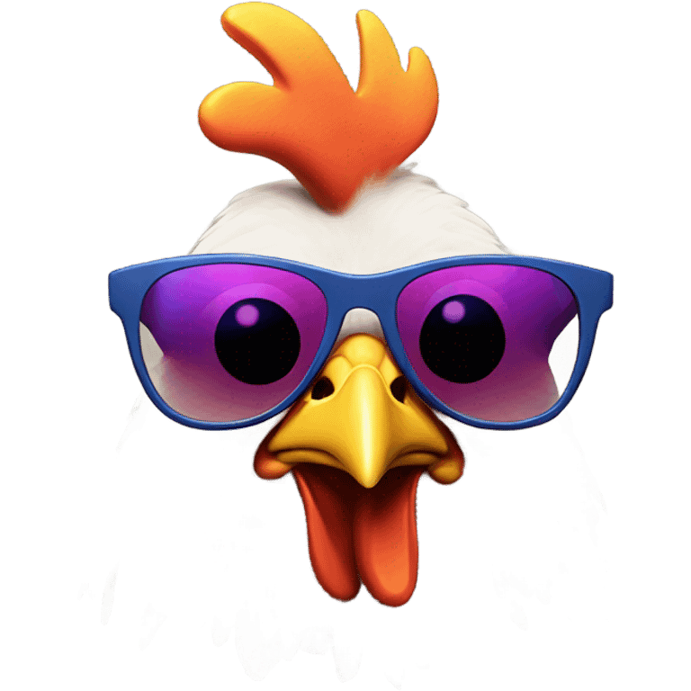 Chicken and sunglasses emoji