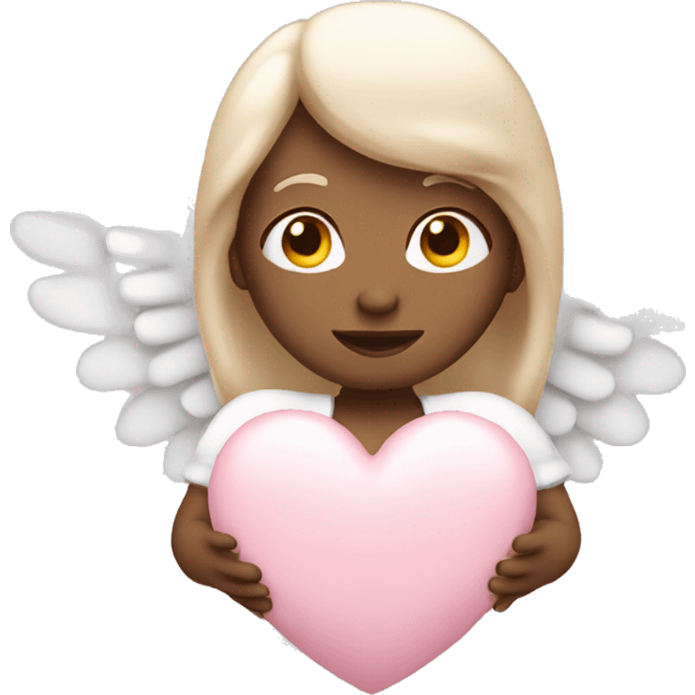 light pink heart angel emoji