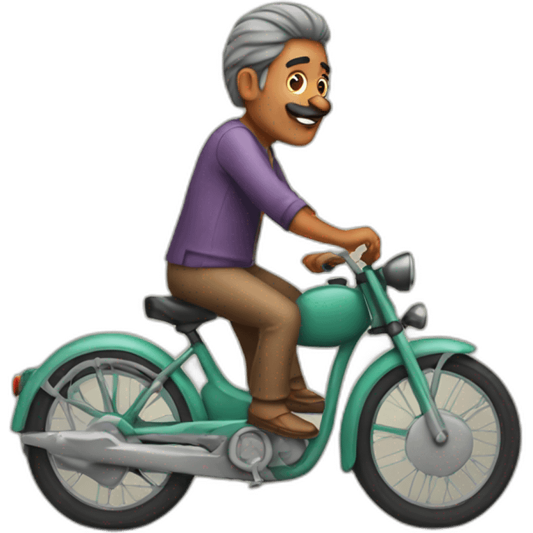 Indian uncle riding a bike emoji